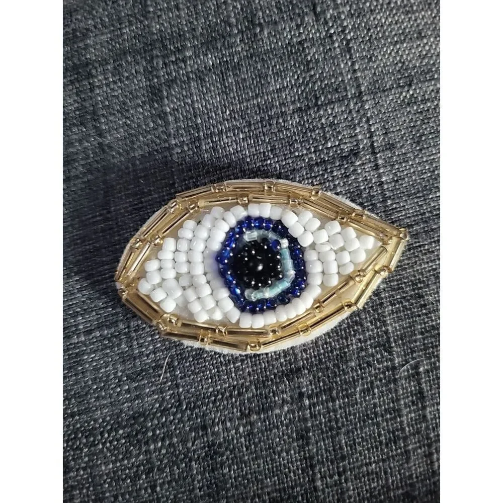 Beaded Rhinestone Eyeball Applique 2